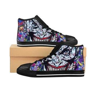 Joker Character Dc Comic Design For Lovers Gift For Fan Custom Canvas High Top Shoes | Favorety CA