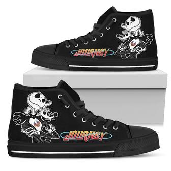 Journey Sneakers Jack Skellington High Top Shoes Gift For Music Fan - Monsterry UK