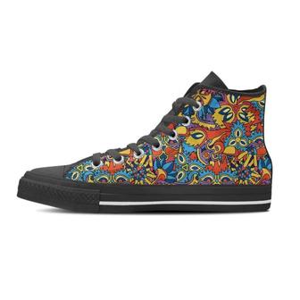 Jungle Hippie Psychedelic Trippy Women's High Top Shoes - Monsterry
