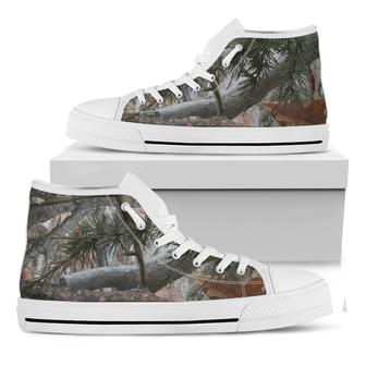 Jungle Hunting Camouflage Print White High Top Shoes - Monsterry