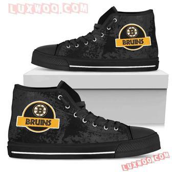 Jurassic Park Boston Bruins High Top Shoes Sport Sneakers | Favorety CA