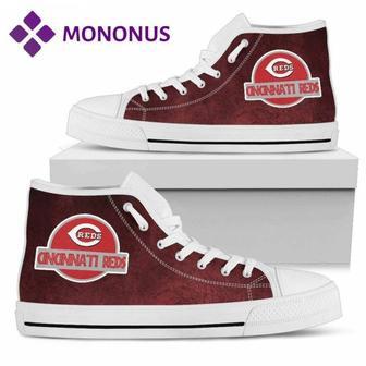 Jurassic Park Cincinnati Reds High Top Shoes White | Favorety