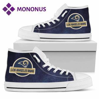 Jurassic Park Los Angeles Rams High Top Shoes White | Favorety