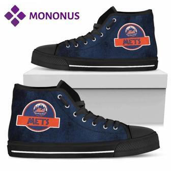 Jurassic Park New York Mets High Top Shoes Black | Favorety UK