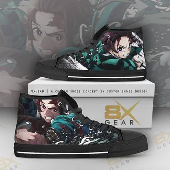 Kamado High Top Shoes Demon Slayer Fighting Design Art Gift Idea | Favorety UK