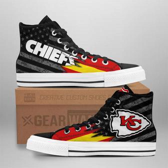 Kansas City Chiefs High Top Shoes Custom American Flag Sneakers | Favorety DE