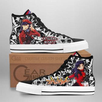 Katsuragi Misato High Top Shoes Custom Manga Anime Neon Genesis Evangelion Sneakers | Favorety UK