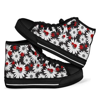 Ladybug Daisy Men Women's High Top Shoes - Monsterry