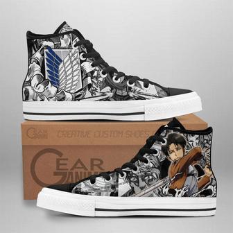 Levi Ackerman High Top Shoes Custom Anime Attack On Titan Sneakers | Favorety DE