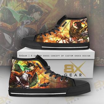 Levi Ackerman High Top Shoes Fighting Attack On Titan Gift Idea | Favorety UK