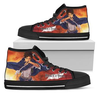 Levi AOT Sneakers High Top Shoes Fan Attack On Titan | Favorety
