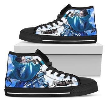 Levi Fighting Sneakers High Top Shoes Fan Attack On Titan | Favorety