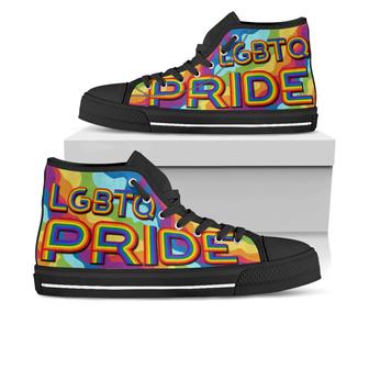 LGBTQ+ High Top Shoes, Rainbow Flag, Pride, Love Is Love, Love Free - Monsterry