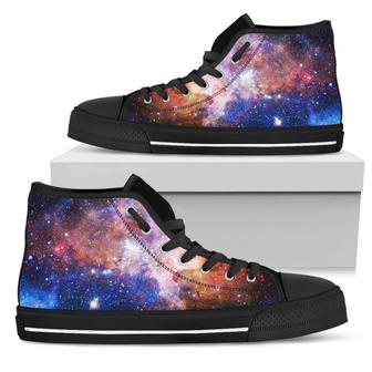 Light Stardust Galaxy Deep Space Print Men's High Top Shoes - Monsterry AU