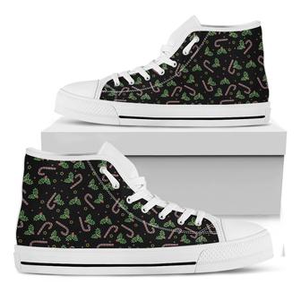 Lights Christmas Pattern Print White High Top Shoes - Monsterry DE