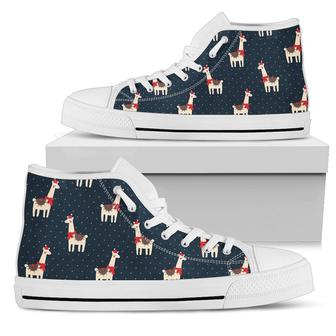 Llama With Polka Dot Themed Print Women High Top Shoes - Monsterry UK