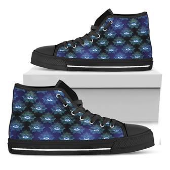 Lotus Eye Of Providence Pattern Print Black High Top Shoes - Monsterry