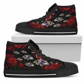 Lovely Rose Thorn Incredible Baltimore Ravens High Top Shoes | Favorety AU