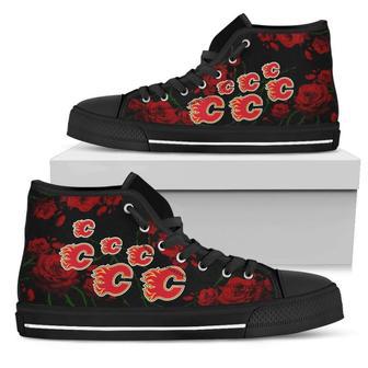 Lovely Rose Thorn Incredible Calgary Flames High Top Shoes | Favorety CA