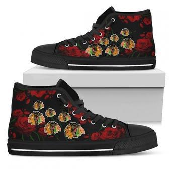 Lovely Rose Thorn Incredible Chicago Blackhawks High Top Shoes | Favorety