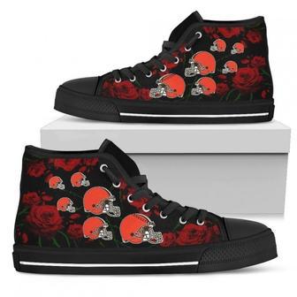 Lovely Rose Thorn Incredible Cleveland Browns High Top Shoes | Favorety