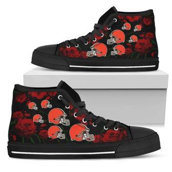 Lovely Rose Thorn Incredible Cleveland Browns High Top Shoes | Favorety DE