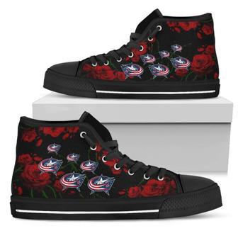 Lovely Rose Thorn Incredible Columbus Blue Jackets High Top Shoes | Favorety UK