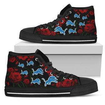 Lovely Rose Thorn Incredible Detroit Lions High Top Shoes | Favorety