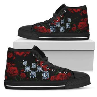 Lovely Rose Thorn Incredible Detroit Tigers High Top Shoes | Favorety DE