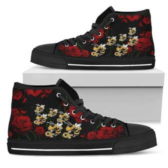 Lovely Rose Thorn Incredible Georgia Tech Yellow Jackets High Top Shoes | Favorety DE