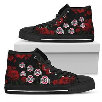 Lovely Rose Thorn Incredible Ohio State Buckeyes High Top Shoes | Favorety DE