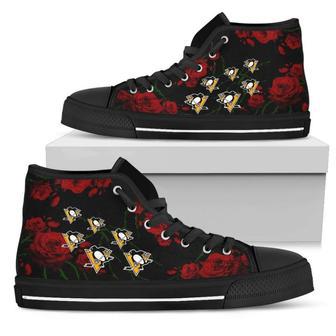 Lovely Rose Thorn Incredible Pittsburgh Penguins High Top Shoes | Favorety CA