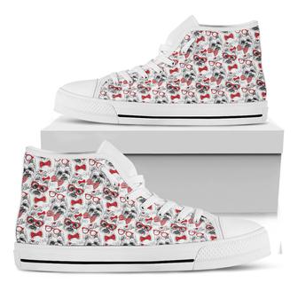 Lovely Yorkshire Terrier Pattern Print White High Top Shoes - Monsterry