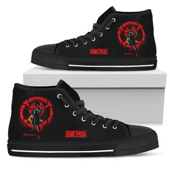 Luffy Sneakers High Top Shoes One Piece Fan Gift Idea - Monsterry UK