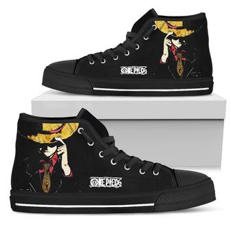 Mafia Style Luffy Sneakers High Top Shoes One Piece Fan Gift Idea - Monsterry DE