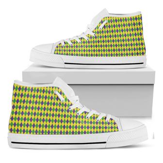 Mardi Gras Fat Tuesday White High Top Shoes - Monsterry UK