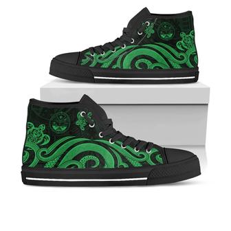 Marshall Islands High Top Shoes - Green Tentacle Turtle Crest - - Monsterry AU