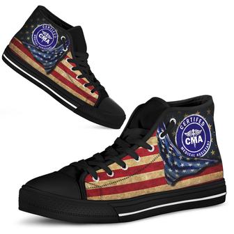 Medical Assistant American Flag Independence Day High Top Shoes - Monsterry DE
