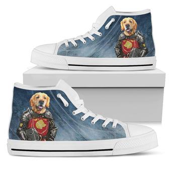 Medieval Golden Retriever Portrait High Top Shoes Sneakers - Monsterry CA