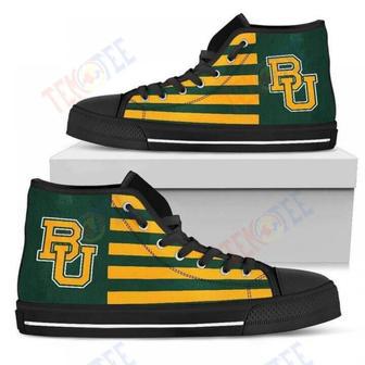 Mens Womens American Flag Baylor Bears High Top Shoes | Favorety