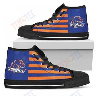 Mens Womens American Flag Boise State Broncos High Top Shoes | Favorety CA