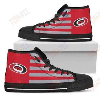 Mens Womens American Flag Carolina Hurricanes High Top Shoes | Favorety AU