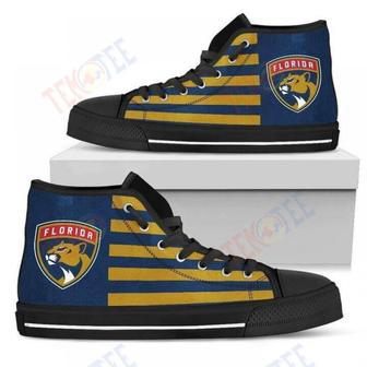 Mens Womens American Flag Florida Panthers High Top Shoes | Favorety CA