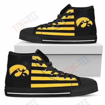 Mens Womens American Flag Iowa Hawkeyes High Top Shoes | Favorety UK