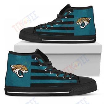 Mens Womens American Flag Jacksonville Jaguars High Top Shoes | Favorety CA