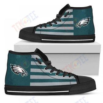 Mens Womens American Flag Philadelphia Eagles High Top Shoes | Favorety CA