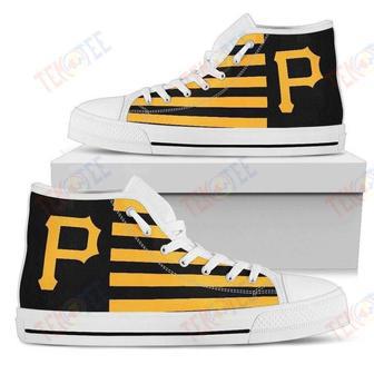 Mens Womens American Flag Pittsburgh Pirates High Top Shoes | Favorety DE