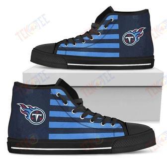 Mens Womens American Flag Tennessee Titans High Top Shoes | Favorety DE