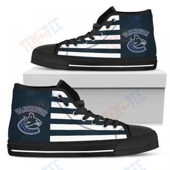 Mens Womens American Flag Vancouver Canucks High Top Shoes | Favorety CA