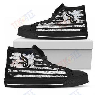 Mens Womens American Flag Vintage Baseball Chicago White Sox High Top Shoes | Favorety DE